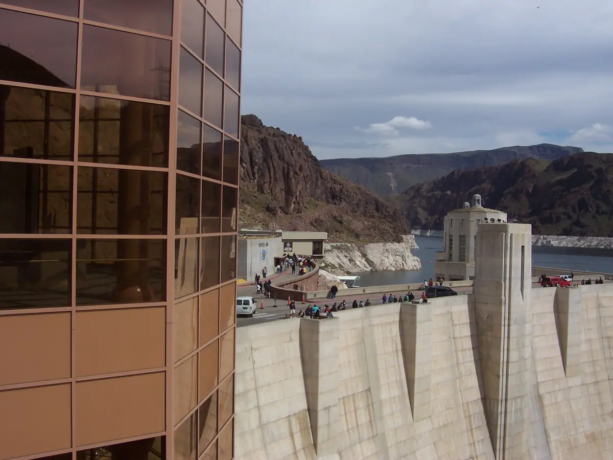 View from the visitor center down to the dam